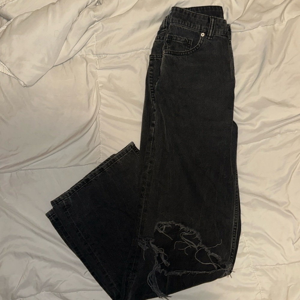 Divided H&M Black High-Rise Wide Leg Jeans